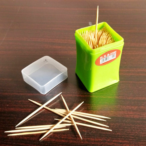 Wooden 100pcs Tooth Picks With Plastic Jar