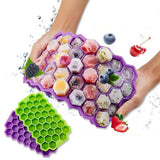 Silicon Honey Comb Soft Rubber Small Ice Cube Mould With Cap ( Random Colors Will be Sent )