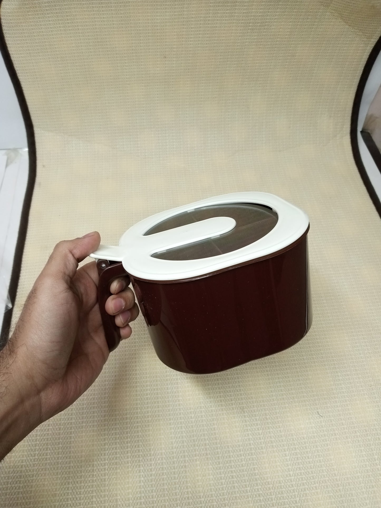 Maxware 4-Section Plastic Spices Organizer Partition Box Mug With Spoon ( Random Colors Will Be Sent )