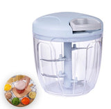 Grey Smart Compact Medium-Size Quick Speedy Vegetables Pull Rope Chopper