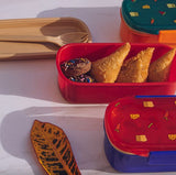 Appollo 2-Layer Kids Bento School Plastic Tiffin & Lunch-Box With Spoon ( Random Colors )