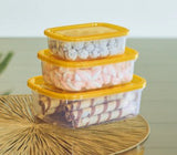 Appollo Pack Of 3pcs Crisper Food Keeper Container Set (Random Colors)