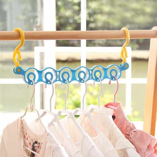 6-Hole Plastic Scarf & Dupata Hanger Holder & Organizer ( Random Colors )