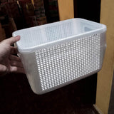 Aroni Rectangle Large-Size Multi-Purpose Storage Basket With Transparent Cover ( Random Colors Will Be Sent )
