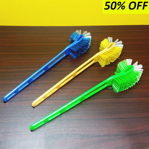 Two Side Toilet Cleaning Brush ( Random Colors )