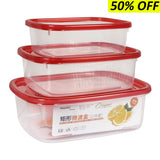 Appollo Pack Of 3pcs Crisper Food Keeper Container Set (Random Colors)
