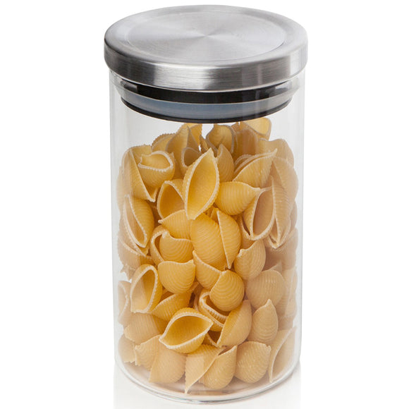 Delisoga 1400ml Large Size Glass Jar With Steel Top Air-Tight Cap