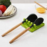 4-Slot Kitchen Plastic Spatula Spoon & Lid Rest Holder ( Random Colors Will Be Sent )