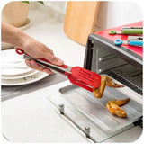 Salad Serving Cooking Medium-Size Tong With Plastic Front Catchers / Holders