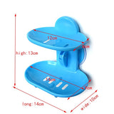 Sticky Suction 2-Layer Wall Mount Plastic Soap Dish ( For Plain Tiles )