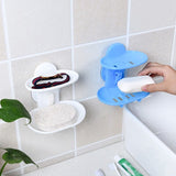 Sticky Suction 2-Layer Wall Mount Plastic Soap Dish ( For Plain Tiles )