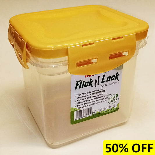 Maxware Flick Lock Small-Size Super Air-Tight 750ml Plastic Jar ( Random Colors )