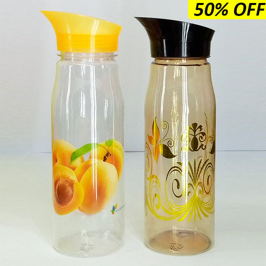 Flora Plastic 900ml Printed Pet Kitchen Multi-Purpose Oil & Water Bottle ( Random Colors )