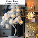 Flower Shape Romantic Home Decor White Led Table Lamp With Golden Smooth Light