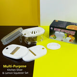 4-in-1 Multi-Function Kitchen Slicer, Grater, Lemon Squeezer & Egg Seprator Gadget