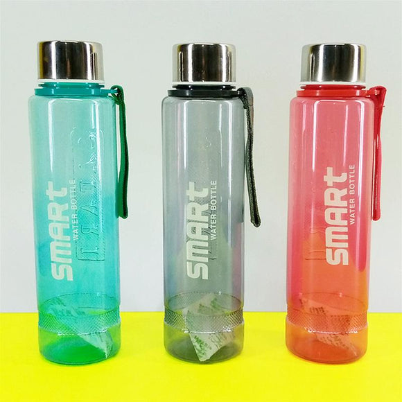Safari Smart 500ml Transparent Slim Style Plastic Water Bottle (Random Color Will Be Sent)