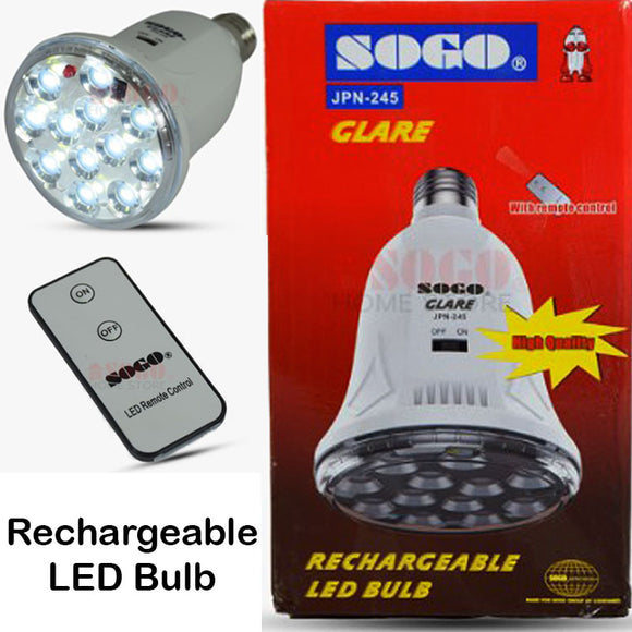 Sogo JPN-245 Rechargeable 6-Watt Emergency LED Saver Bulb With Remote Control