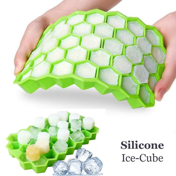 Silicon Honey Comb Soft Rubber Small Ice Cube Mould With Cap ( Random Colors Will be Sent )
