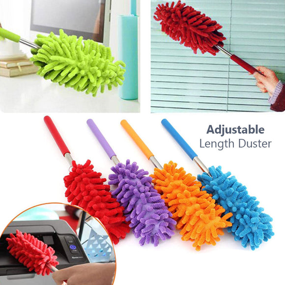 Telescopic Extendable Length Small-Size Magic Micro Fiber Feathers Washable Duster Rod Gadget