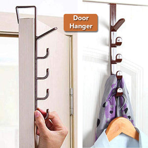 5-Level Plastic Over The Door Organizer Hook Hanger ( Random Colors Will Be Sent)