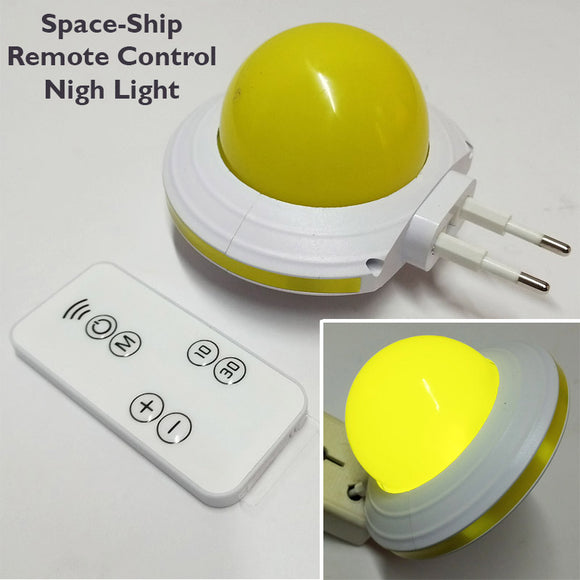 Space-Ship Zero Watt Led Night Lamp With Sensor Remote Control Feature