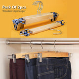 Pack Of 2pcs Wooden Clip Hangers