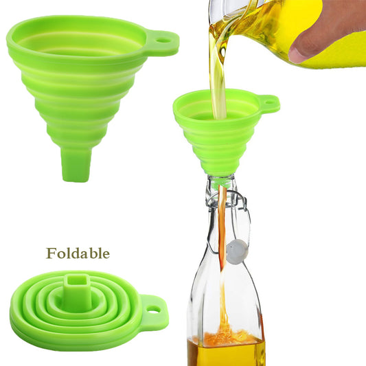 Silicone Small-Size Kitchen Foldable Funnel ( Random Colors Will Be Sent )