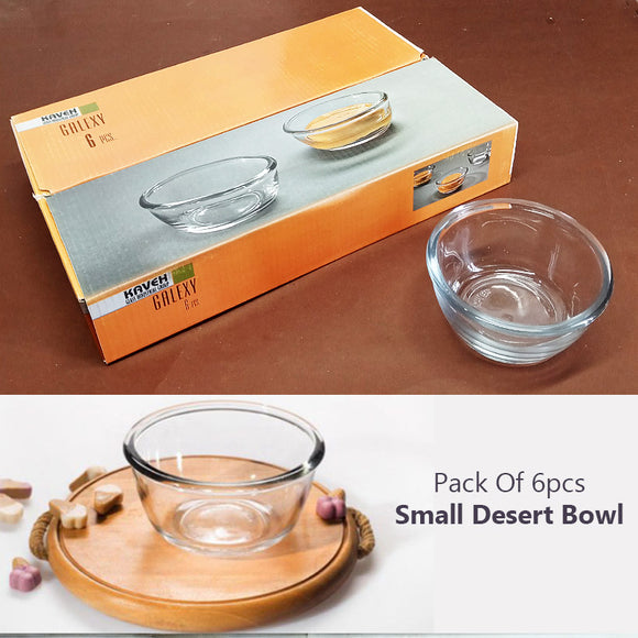 Aban Kaveh Pack Of 6pcs Small Size Desert Glass Bowl Set