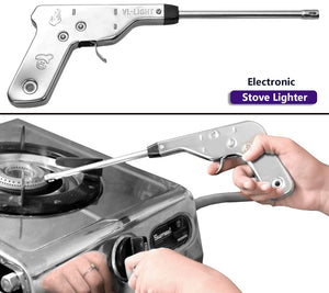 Gun Electronic Stainless Steel Spark Gas Lighter Igniter