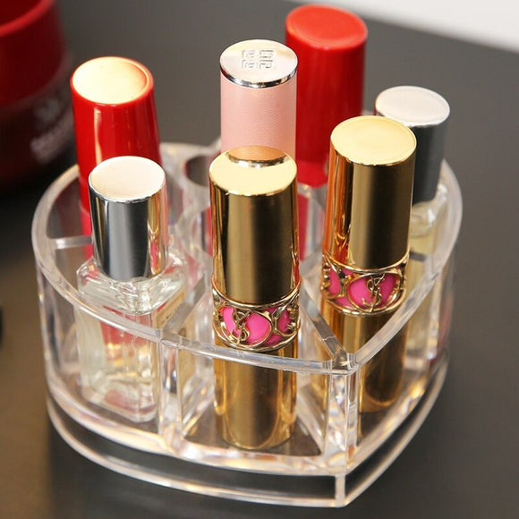 Heart Shape Acrylic Small-Size Lipstick Holder Cosmetics Organizer