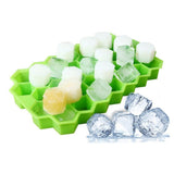 Silicon Honey Comb Soft Rubber Small Ice Cube Mould With Cap ( Random Colors Will be Sent )