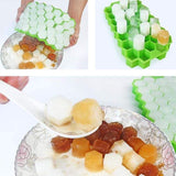 Silicon Honey Comb Soft Rubber Small Ice Cube Mould With Cap ( Random Colors Will be Sent )