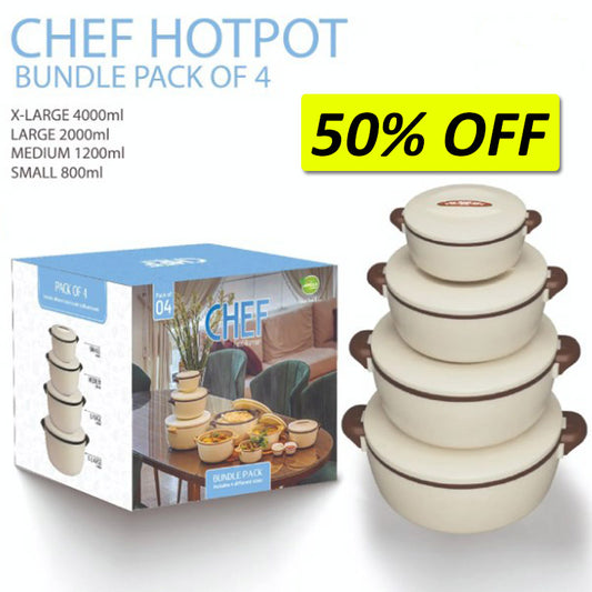 Appollo Chef Pack Of 4pcs Stainless Steel Roti Food Hotpot Gift Set