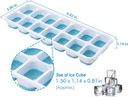 Bingmo 14-Grid Ice Cube Mould With Silicone Bottom Grip & Cover
