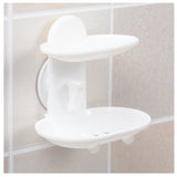 Sticky Suction 2-Layer Wall Mount Plastic Soap Dish ( For Plain Tiles )