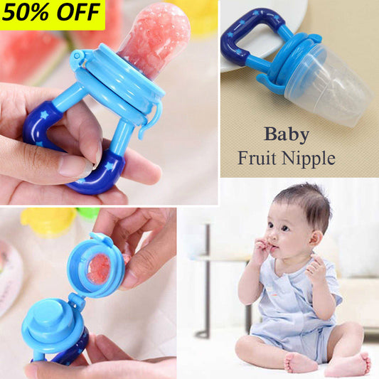 New-Born Baby Food Fruit Nipple Feeder Pacifier ( Random Colors Will Be Sent )