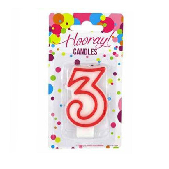 Number 3 Birthday Candle