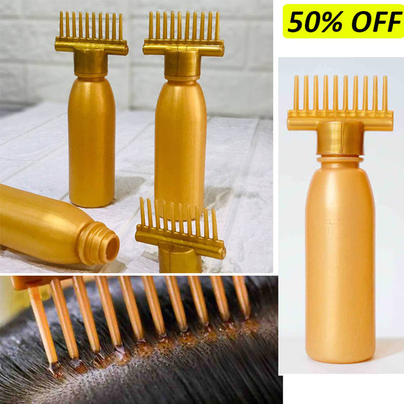 Hair Oil & Shampoo Applicator Comb Plastic 130ml Bottle