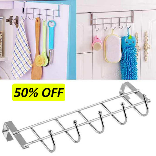 5-Hook Over Cabinet Drawer Metal Hanger