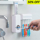 Toothpaste Dispenser Automatic Toothpaste Squeezer and Holder Set Double Tape Wall Mount Sticky