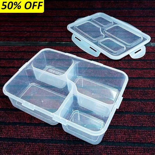 King Taste Time  4-Partition Plastic Air-Tight Lunchbox
