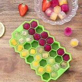 Silicon Honey Comb Soft Rubber Small Ice Cube Mould With Cap ( Random Colors Will be Sent )
