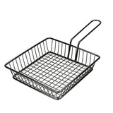 Portable Square Black Metal Small-Size Fries Snack Food Serving Basket