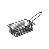 Portable Rectangle Black Metal Small-Size Fries Snack Food Serving Basket