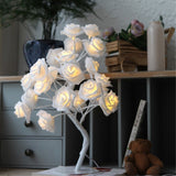 Flower Shape Romantic Home Decor White Led Table Lamp With Golden Smooth Light