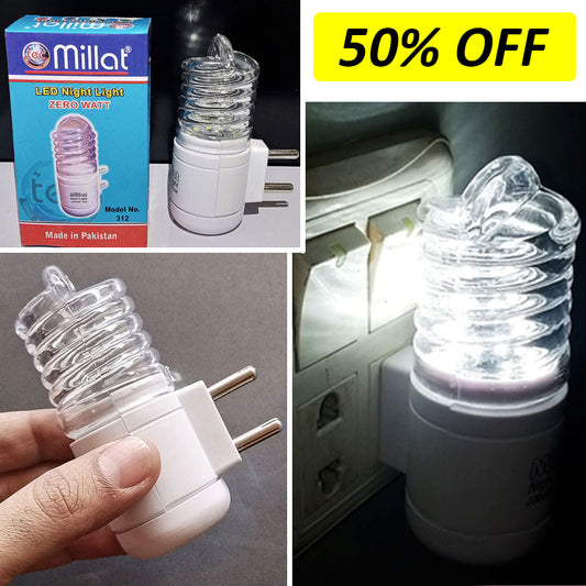 Millat Screw Shape Zero Watt Small Size Led Night Bulb Vibrant Colors ( Random Assorted Colors )