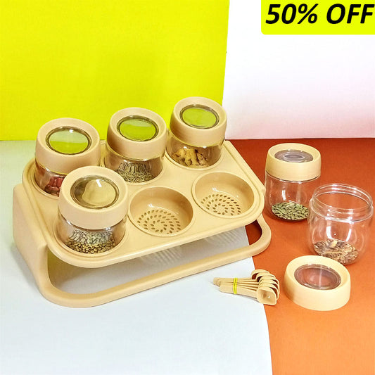 Brite Spice Zone Masala Spice Stand Rack With Spoons ( Random Colors Will Be Sent)
