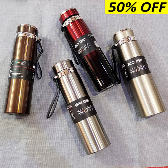 Sports Stainless Steel 1-Litre Water Bottle Hot & Cool ( Random Colors Will Be Sent )