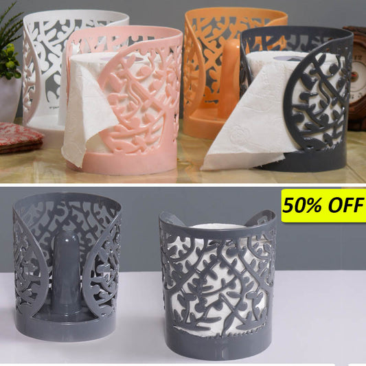 Maxware Flora Plastic Small-Size Tissue Paper Roll Holder ( Random Colors )