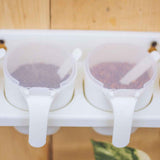 Appollo Sticky Wall-Mount Spices Organizer Rack ( White Brown Mix Color )